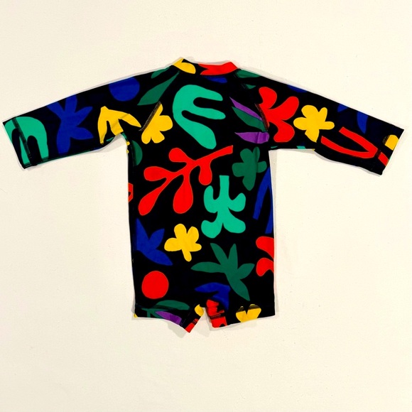 Hanna Andersson Baby Rash Guard Suit Girls 3-6M Boys Swim Tropical Rainforest - Picture 3 of 5